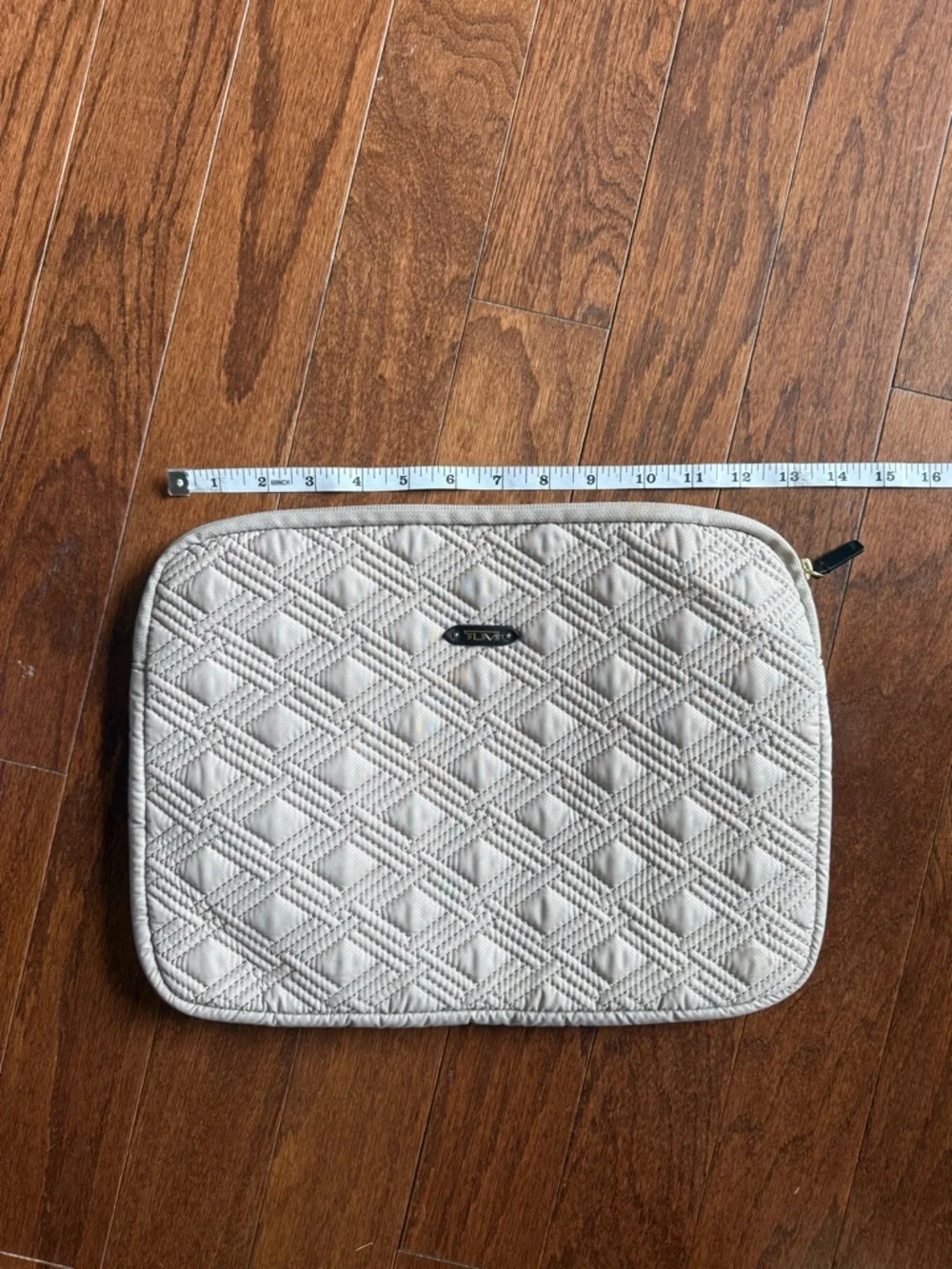 Tumi Quilted Tablet Sleeve in Light Cream